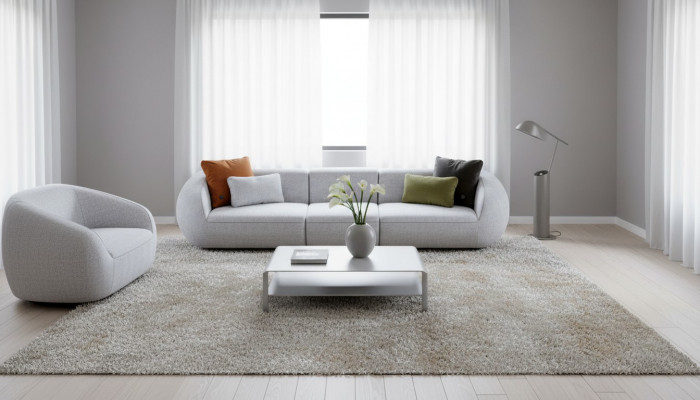 Canapé groussen fënnefsëtzer Wunnzëmmer Couch modern Textil Miwwelen