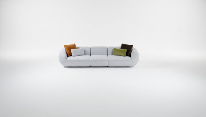Canapé groussen fënnefsëtzer Wunnzëmmer Couch modern Textil Miwwelen
