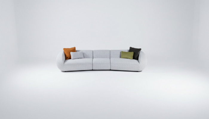 Gestofféiert Miwwelen Sechsseeter Wunnzëmmer Couche Textil Sofaen Modern Miwwelen