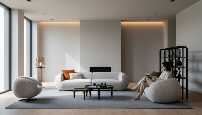 Sofagarnitur Dräisëtzer Fauteuil Modern Wunnzëmmermiwwele Polstersofagarnitur