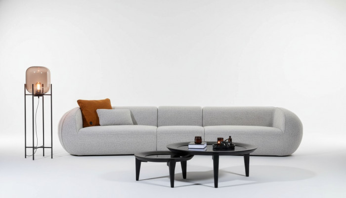 Grouss Fënnefsëtz Wohnzimmerméiwer Textil Couchen Luxus Modern Miwwelen