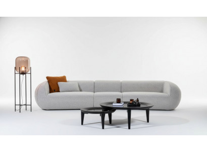 Grouss Fënnefsëtz Wohnzimmerméiwer Textil Couchen Luxus Modern Miwwelen