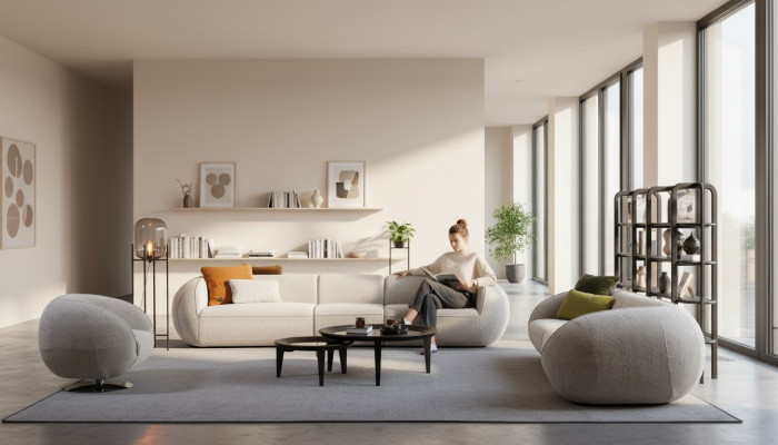 Luxuriéis Lounge Garnitur Canapé Set Fënnefsetter Dräisëtzer Sesselle Set Modern