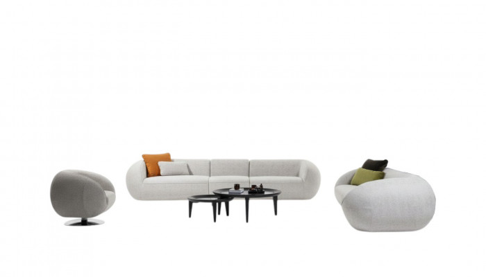 Luxuriéis Lounge Garnitur Canapé Set Fënnefsetter Dräisëtzer Sesselle Set Modern