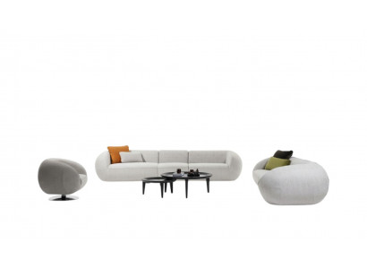 Luxuriéis Lounge Garnitur Canapé Set Fënnefsetter Dräisëtzer Sesselle Set Modern
