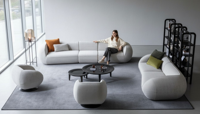 Canapé-Set Wunnzëmmermoöbel Fënnefsëtzer Véiersëtzer Fauteuil Set Designer Moöbel