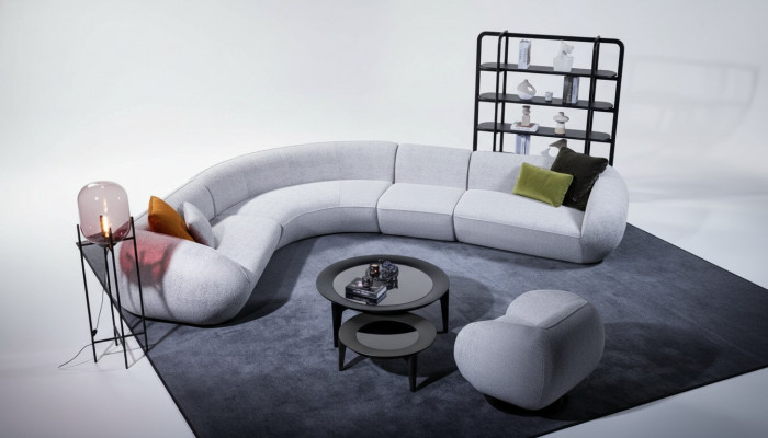 Grau Ecksofagarnitur Wunnzëmmer Polstersofa Luxus Ecksofagruppe Sofa