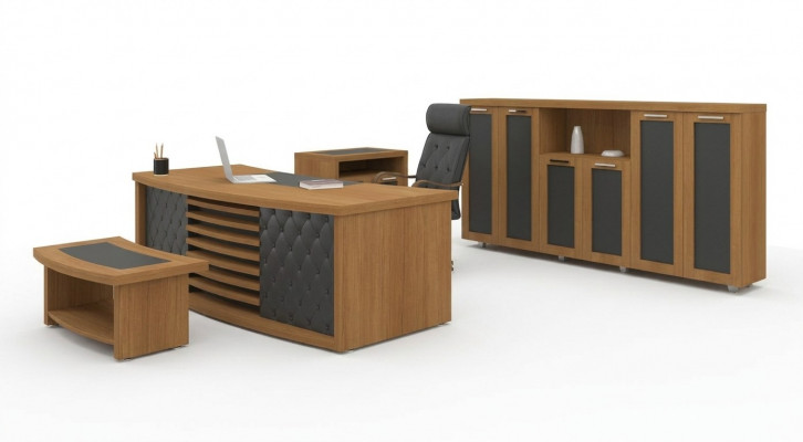 Design Büro Set Luxus Holz Miwwelen Schreifdësch Schaf Ariichtung 4tlg