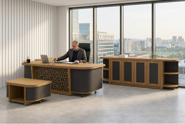 Komplett Büro Miwwelen Dësch Aarbechtszëmmer Miwwelen Designer Set Schreifdësch