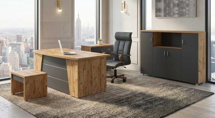 Modern Komplett-Set Bürosmiewel Schaffzëmmermiwwel Luxus 4-Stéck Set