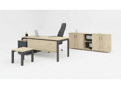 Luxus Büro Set Modern Holzmiwwelen Eckschëff Schaf Dësch.