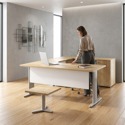 Eckschrëftdësch Dësch Büro Ariichtung Miwwelen Schrëftdëscher 180x160