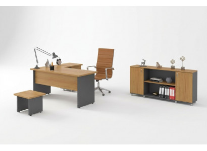 Büroariichtung Aarbechtszëmmer Set Bëschmöbel Direkterschaf Schrëftdësch Schaf