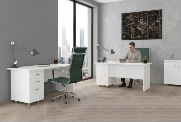 Bürosdësch Wäiss Luxus Aarbechtszëmmer Büromiwwelen Dësch Schreifdëscher