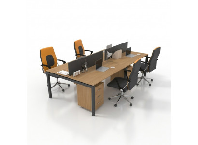 Groussen Schreifdësch Büroausstattung Team Dësch 4 Persounen Büro Miwwelen