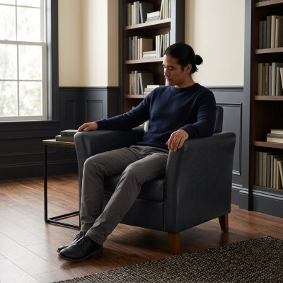 Schwaarze Sessel Büro Office Aarbechtszëmmer Büro Miwwelen Textil Nei