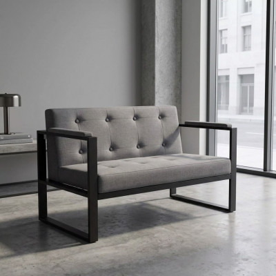 Designer gro Sofa Zweisëtzer Textilbezug Büro Ariichtungsmöbel