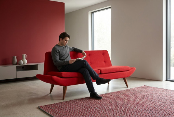 Roude Zweisëtzer Büro Miwwelen Designer Luxus Polstersofa Miwwelen