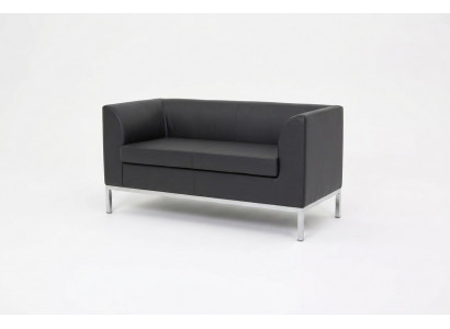 Aarbechtsraum Zweisitzer Schwaarzen Textilcouch Bërosmiwwel Sofa