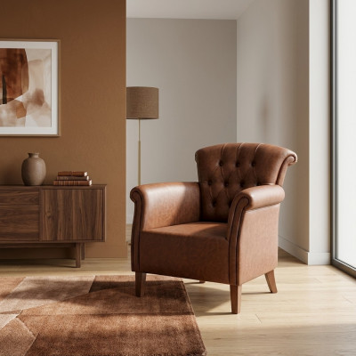 Designer Sëtz Braun Luxus Chesterfield Miwwelen Luxus Büro Chefssëtz