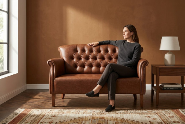Chesterfield Zweisitzer Büro Sëtzpolster Luxus Design