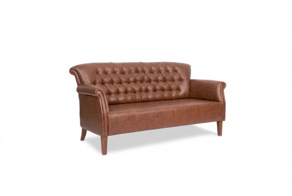 Luxus Dräisëtzer Chesterfield Canapé Braun Sëtzmiwwel Modern Sofen