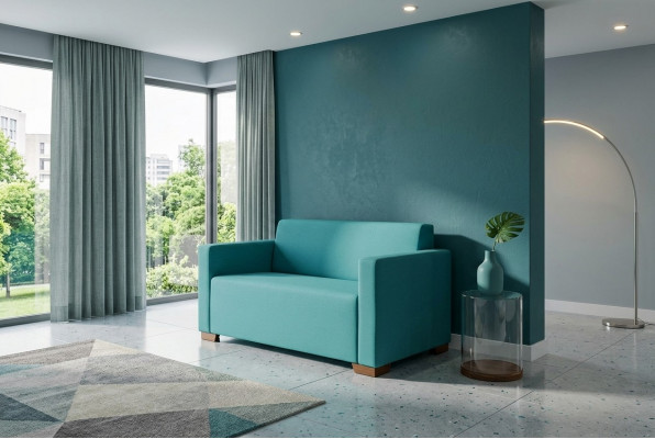 Tyrkisbloen Zweisëtzer Polstermöbel Aarbechtszëmmer Modern Sofa Luxus Couch.