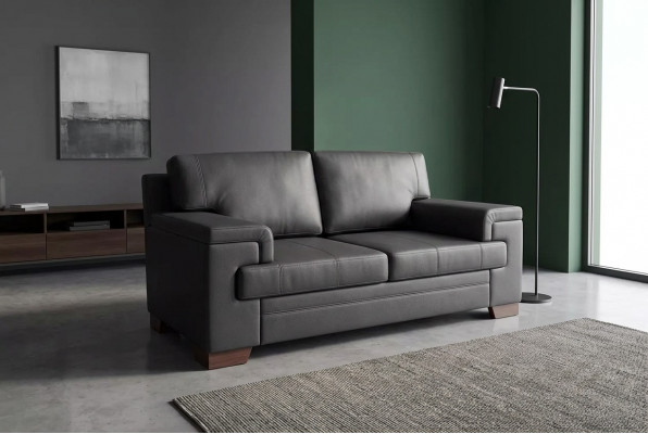 Sofa Zweisitzer Schwaarz Textilmöbel Büro Sëtzer Polstersofa Büro