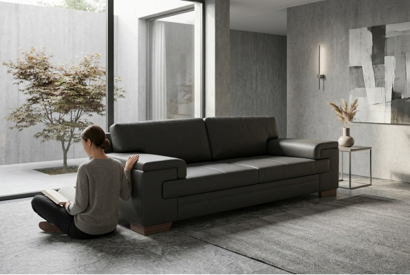 Luxus schwaarzt Sofa Büro Miwwelen Polstersoffaen Modern Designer Couchen