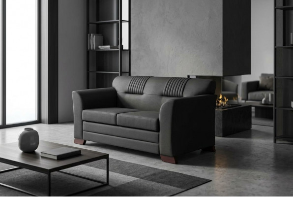 Schwaarzen Zweisëtzer Modern Büro Miwwelen Gepolstert Sofas Aarbechtszëmmer