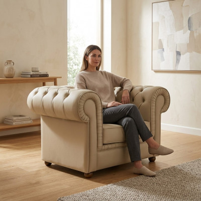 Chesterfield Fauteuil Luxus Büro Miwwelen Eenzel Polstersëtz Modern