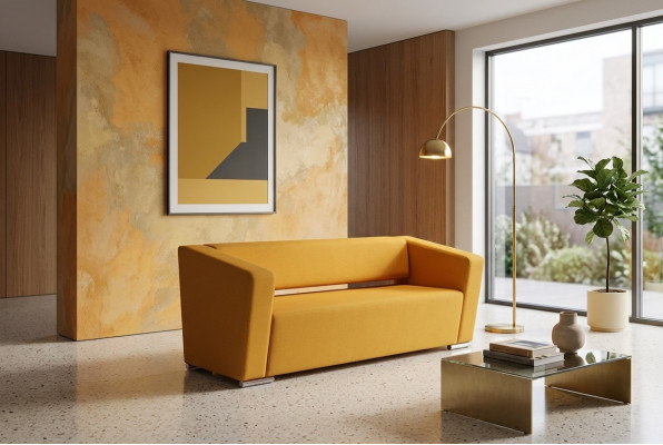 Orange drësëtzegt Bürosmiwwel Aarbechtszëmmer Canapé Luxus Textilsofa