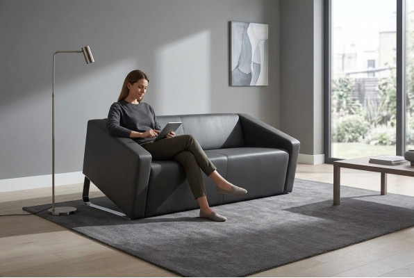 Modern Zweesëtzer Ledersofaen Polstersofaen Aarbechtszimmermiwwelen