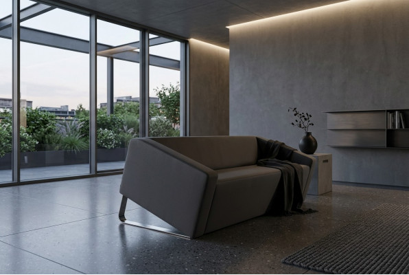 Stilvoll Dräisëtzeger Canapé aus Stoff fir Büro oder Wunnzëmmermiwwelen