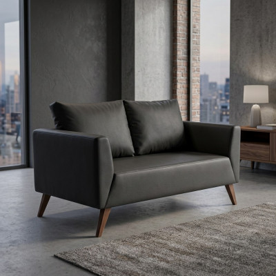Stilvollen Zweesëtzer Modern Schwaarz Couch Aarbechtszëmmermöbel Büro