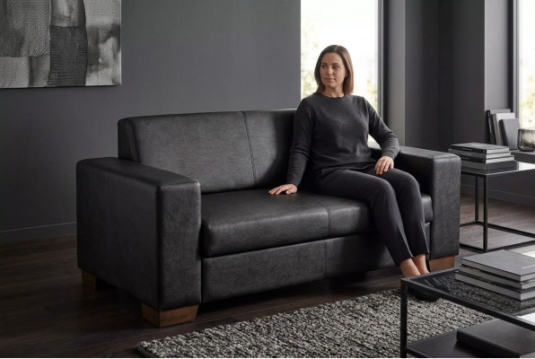 Zweesëtzer Aarbechtszëmmermiwwel Schwaarz Bëroanrichtung Luxus Sofa