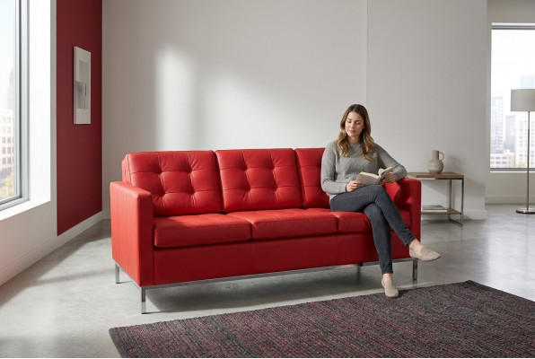 Roude Dreisëtzer Modern Luxuscouch Polstersëtzer Textil Sofas Stil