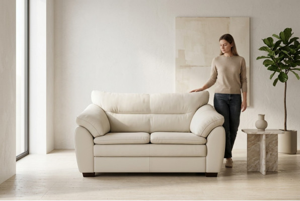 Wäissen Designer Zweisëtzer Canapé Luxus Bürosmiwwelen Polstermöbel Modern