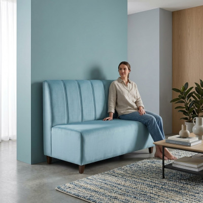 Bloen Zweesëtzer Aarbechtszëmmer Sofa Textilcouch Modern Sëtzmoobel