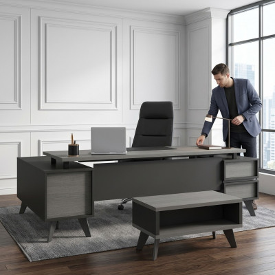Büro Schreifdësch Aarbechtszëmmermiwwelen Computerdësch Holzdëscher Miwwelen
