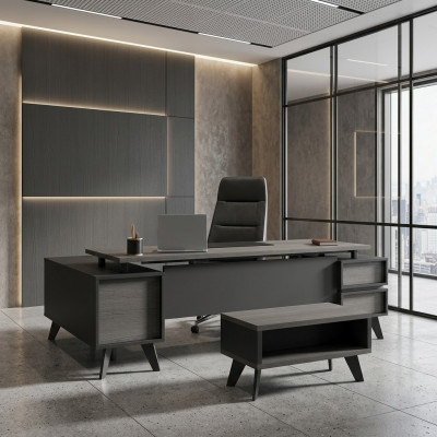 Büro Schreifdësch Aarbechtszëmmermiwwelen Computerdësch Holzdëscher Miwwelen