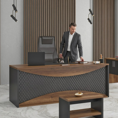 Brongen Schreibtisch Dëscher Büro Dësch Chefdësch 200x90