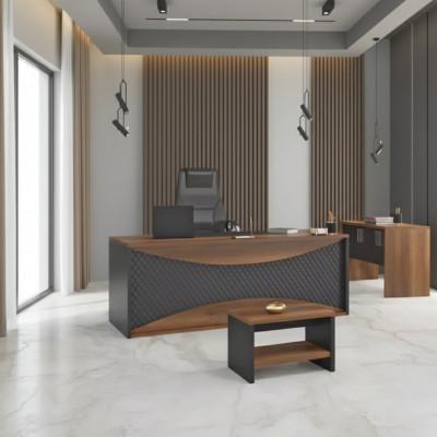 Brongen Schreibtisch Dëscher Büro Dësch Chefdësch 200x90