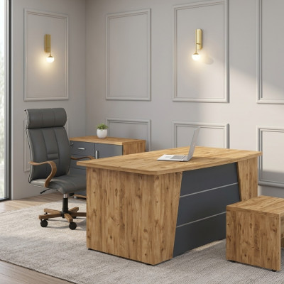 Schreifdësch Büro Miwwelen Aarbechtszëmmer Holz Computerdësch Office Dësch