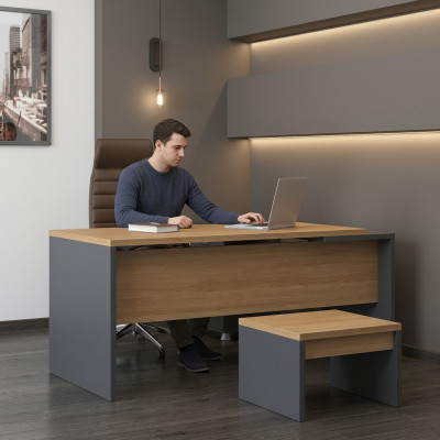 Eckschreifdësch Büro Miwwelen Holz Dësch Aarbechtsdësch Bürodesk Office