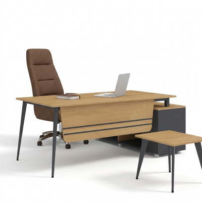 Bürosdësch Aarbechtszëmmer Büro Miwwelen Eckschreifdësch Miwweldesign Holz