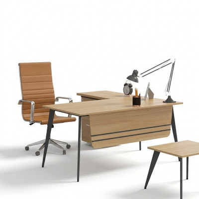 Büro Holzmiwwelen Eckschreifdësch Designer Aarbechtsdësch Office Dësch