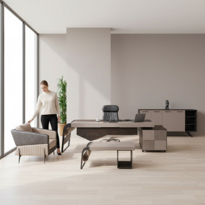 Luxus Aarbechtszëmmer Eckschreifdësch Designer Miwwelen Bürosmiwwelen Dëscher Schreifdësch