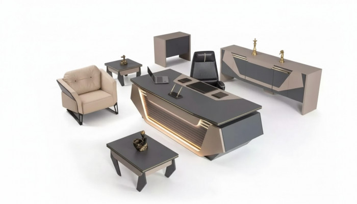 Modern Büroamëbel Designer Miwwelen Schreifdësch Akteschaf