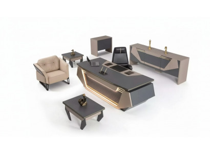 Modern Büroamëbel Designer Miwwelen Schreifdësch Akteschaf
